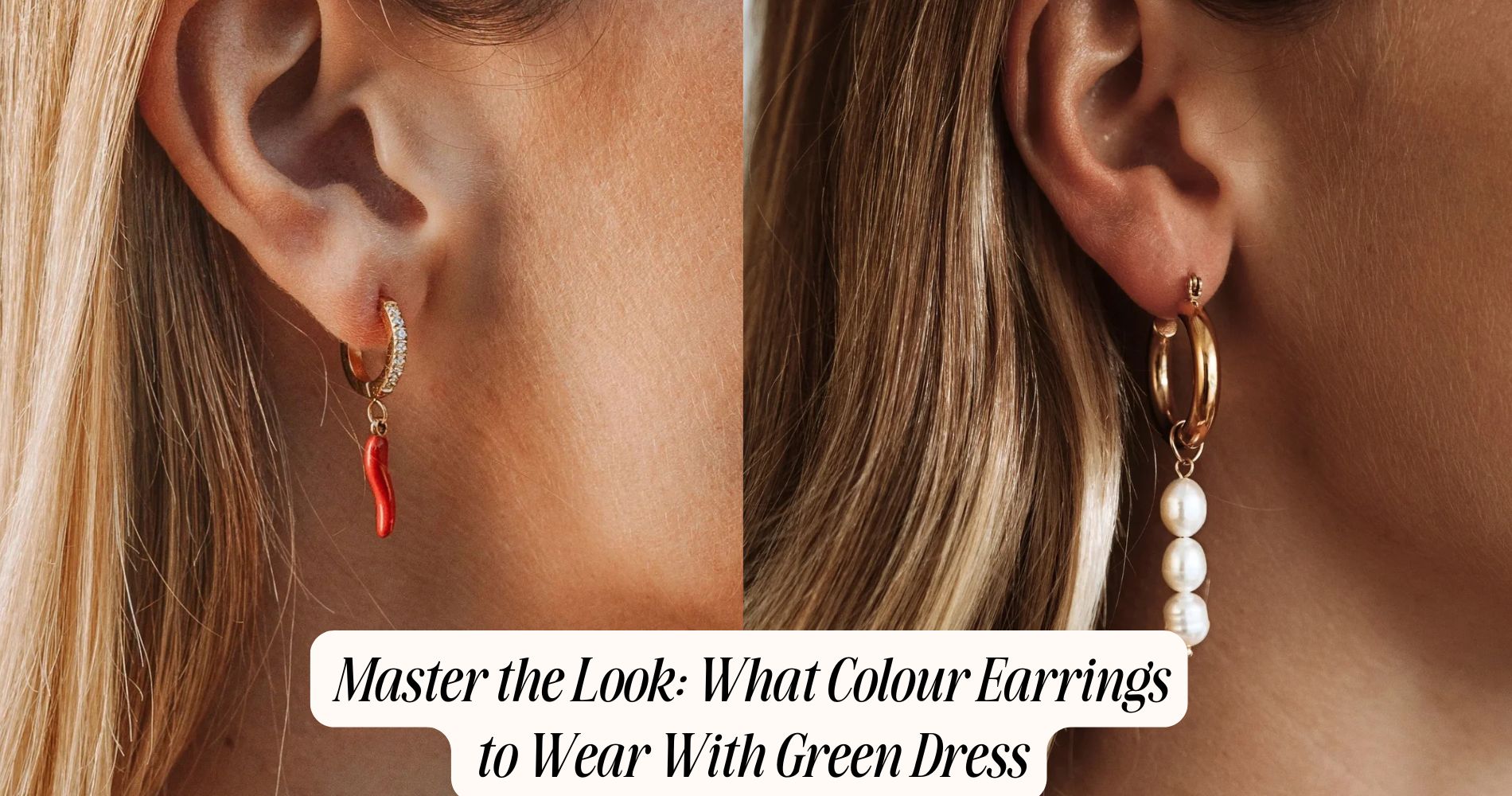 what colour earrings to wear with green dress