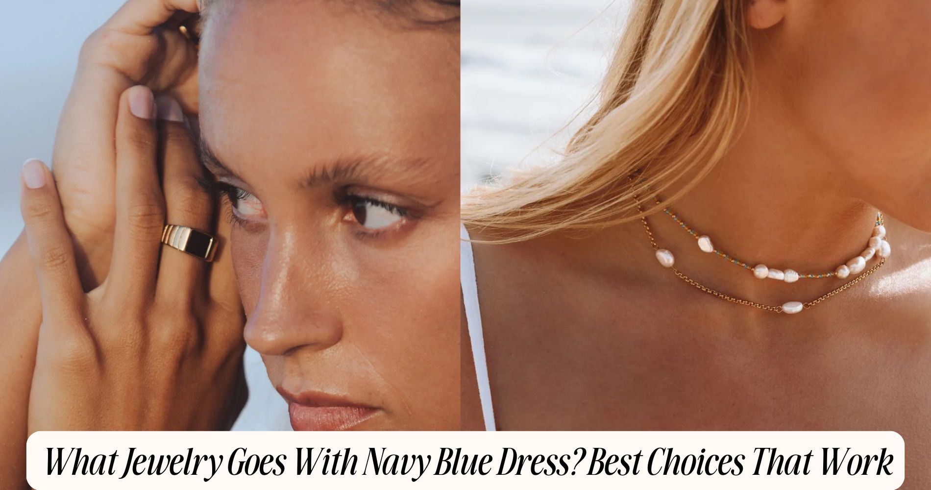 what jewelry goes with navy blue dress