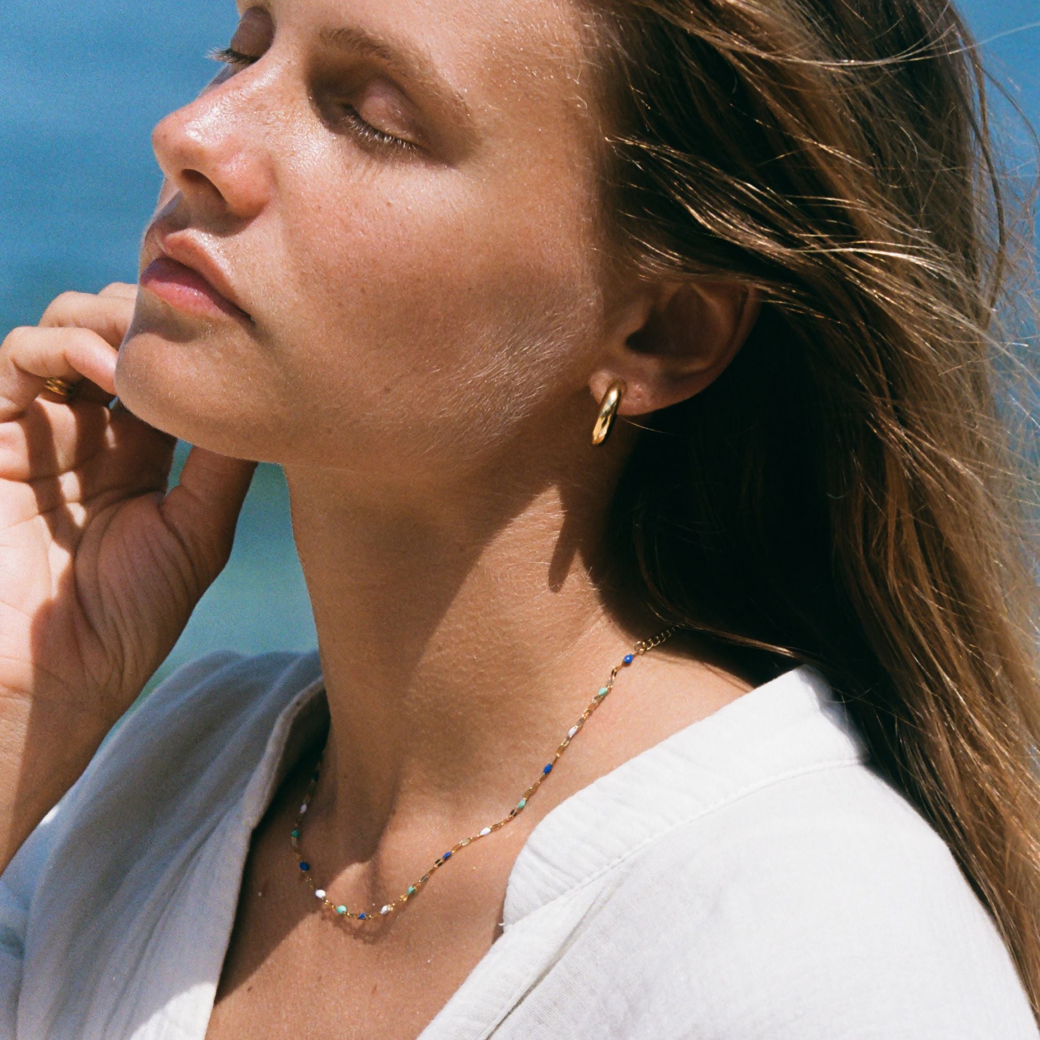 Blue and White choker