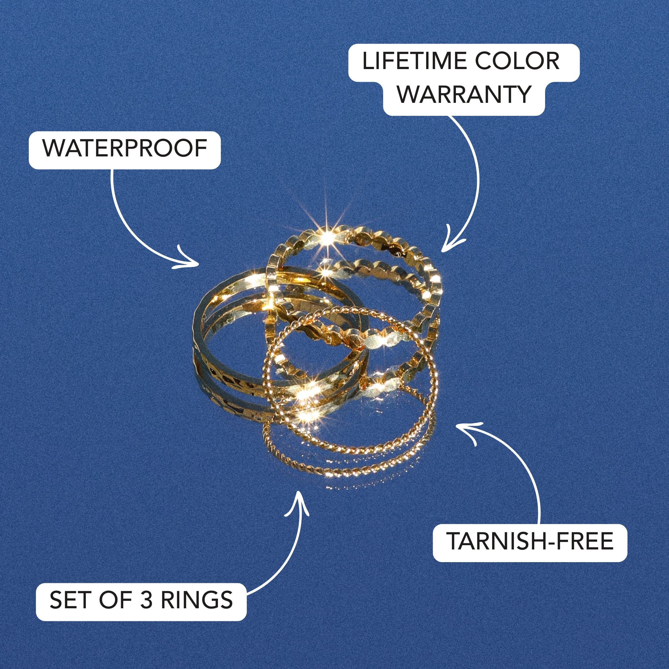 Set of gold rings