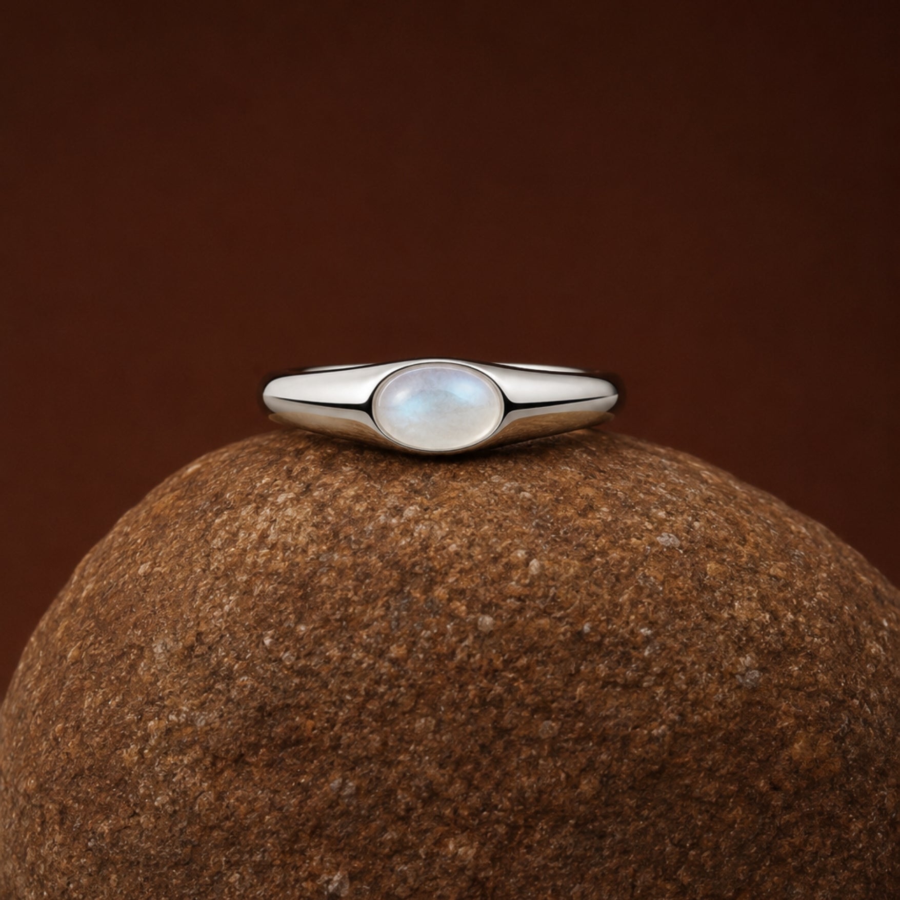 Silver Moonstone Ring