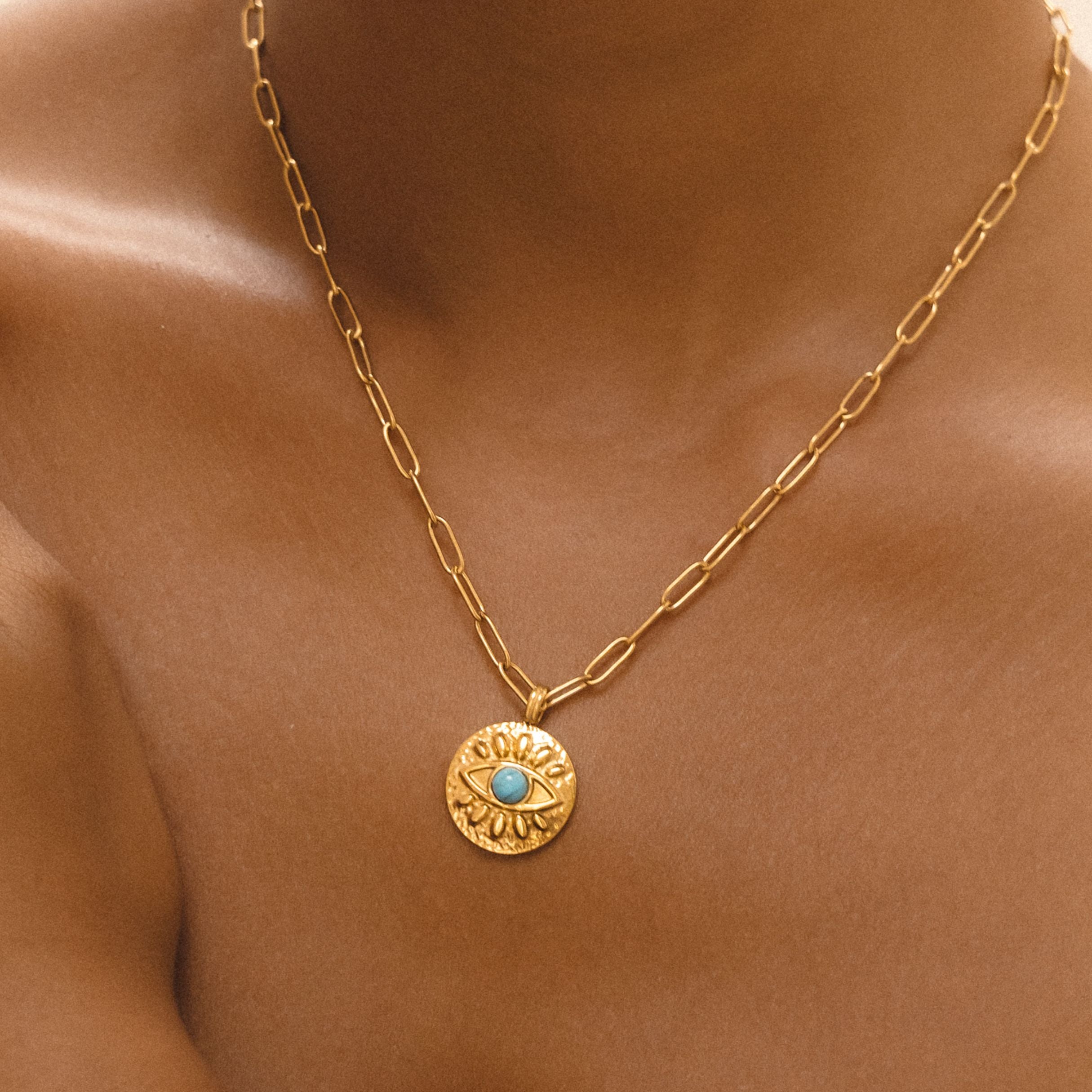 Turquoise Evil Eye Pendant