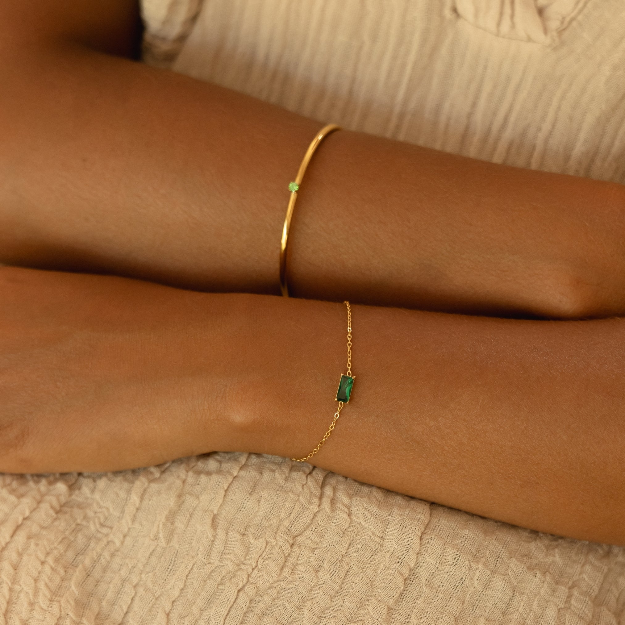 Minimalist Emerald Cuff