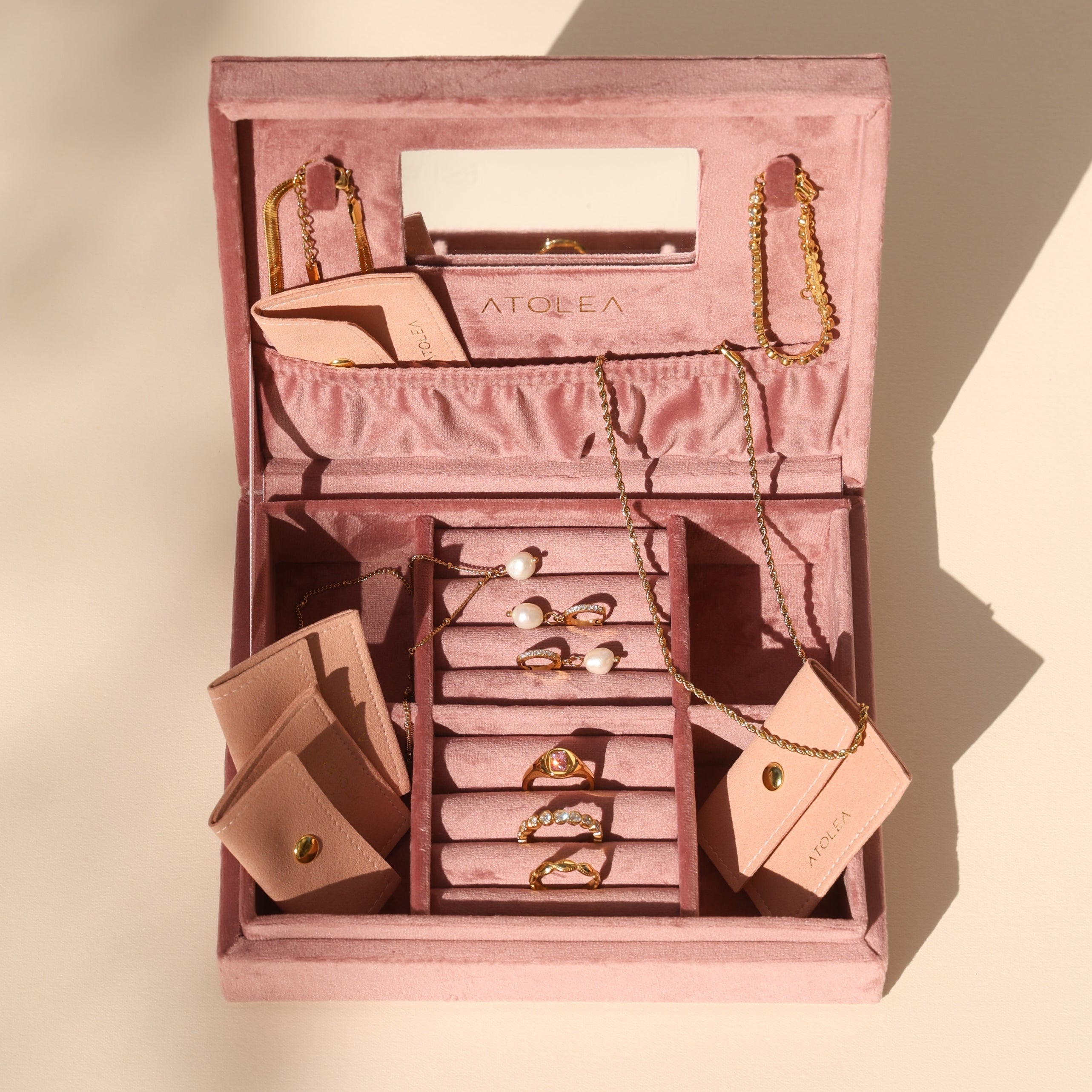Pink Velvet Jewelry Box