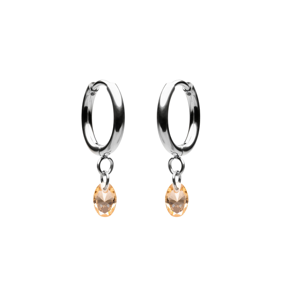 Silver Rose Drop Earrings