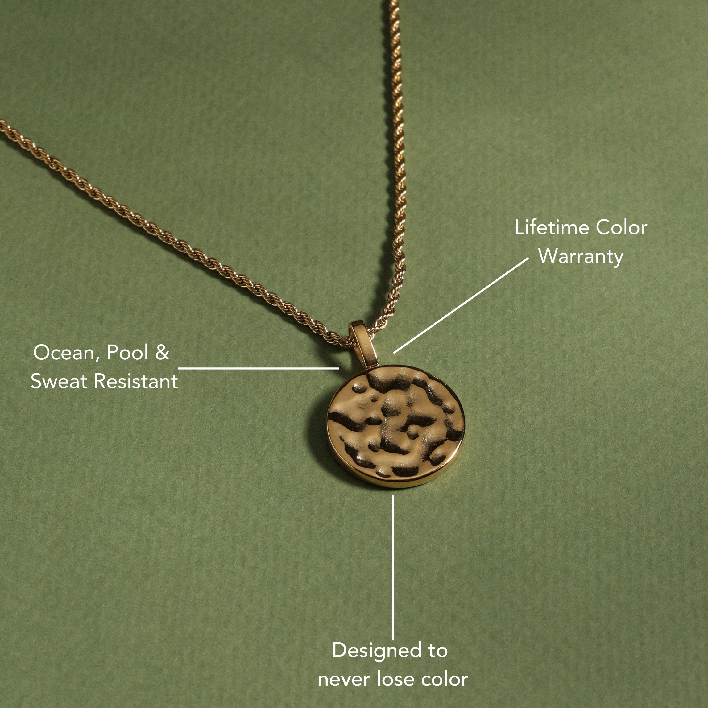 Sorella Necklace Pendant On Green Background
